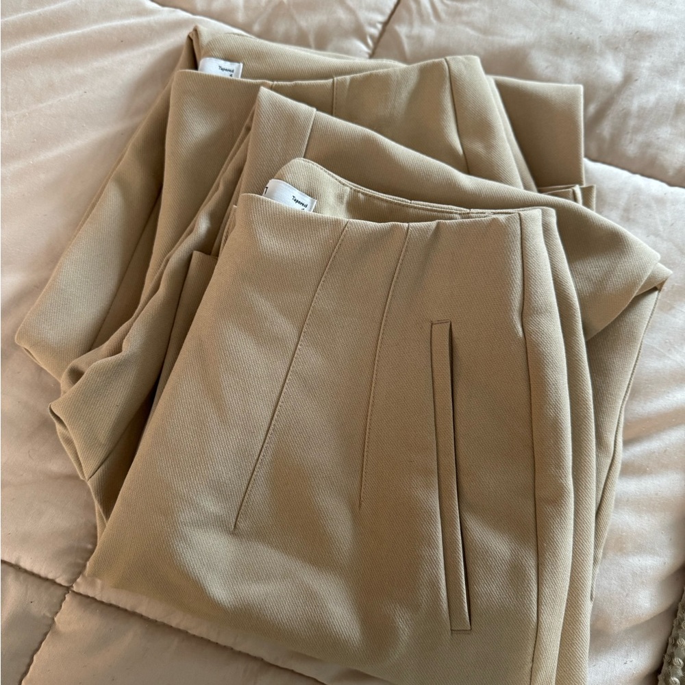 NEW Nine West Tan High Rise Tapered Pants US 4